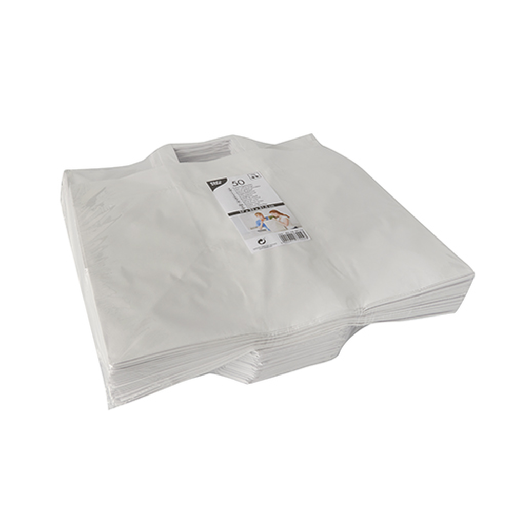 Papstar Tragetaschen, Papier 27 cm x 32 cm x 21,5 cm weiss mit Tragegriff