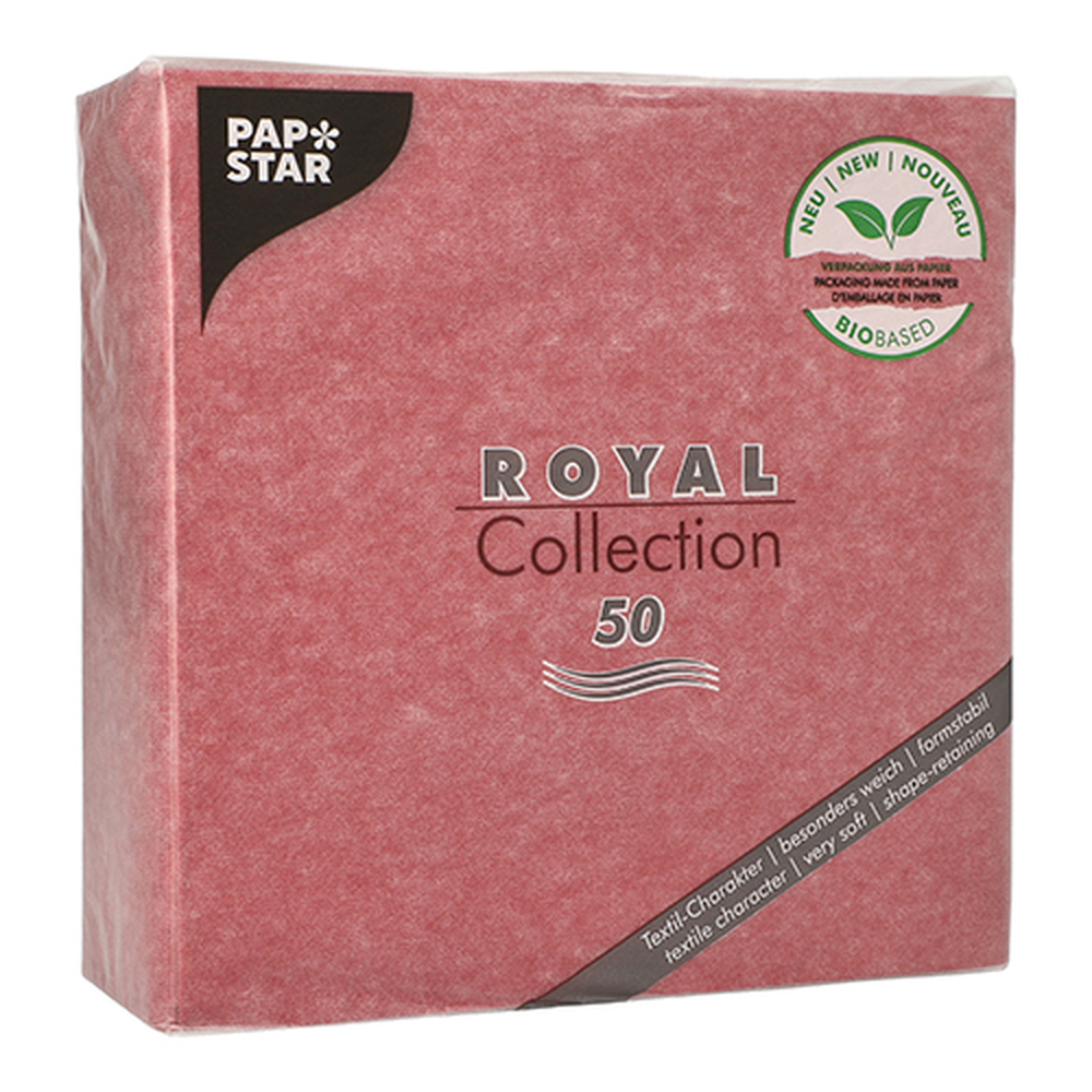 PAPSTAR Servietten ROYAL Collection 1/4-Falz 40 cm x 40 cm bordeaux in Papi