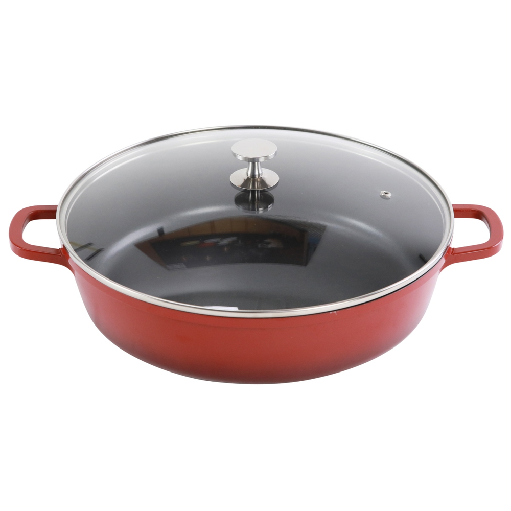 Contacto AluChef® Bräter, rund 32 cm / rot Durchmesser innen: 32 cm, Höhe: 8 cm,