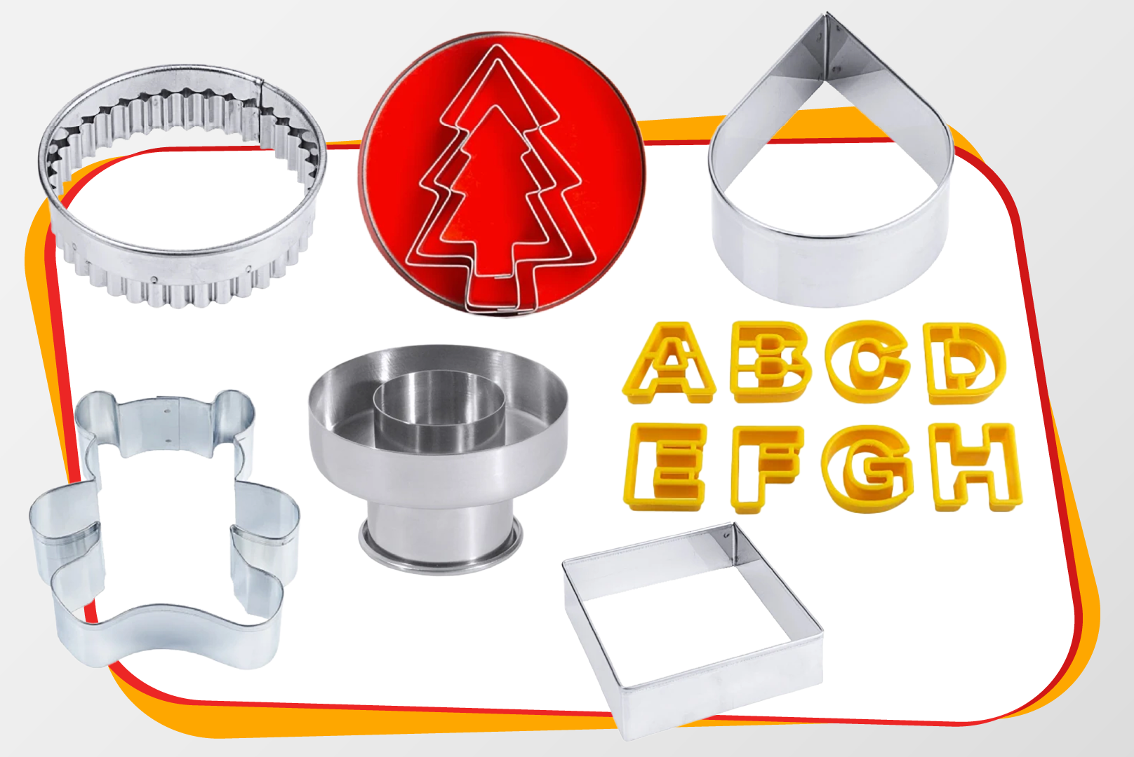 Ausstecher, Keksformen, Backformen, Metall, Alphabet