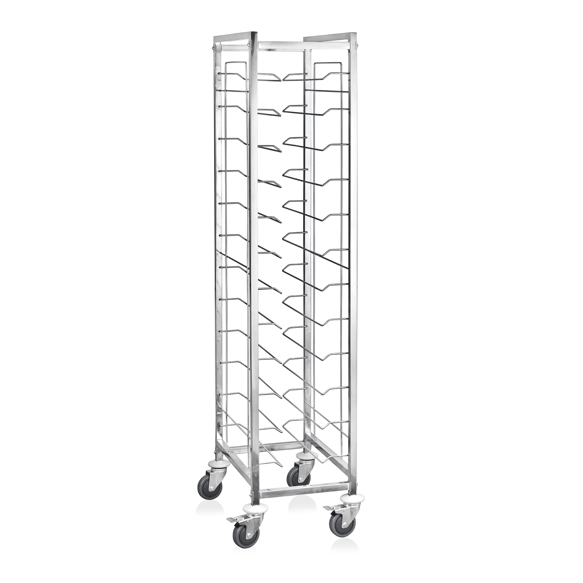 WAS Tablettwagen GN 1/1 für 12 Tabletts, 60 x 39 x 180 cm, Chromnickelstahl