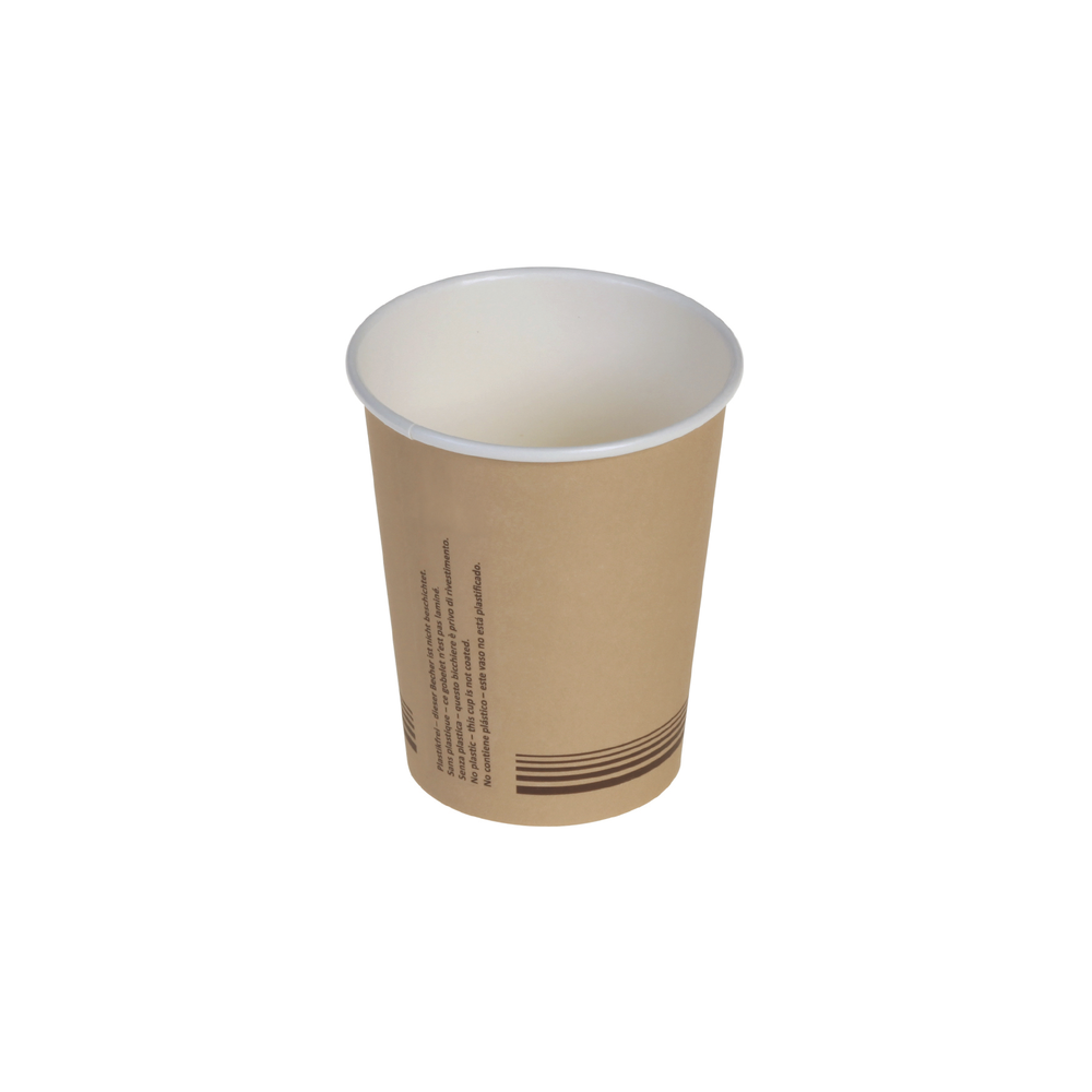 Pacovis Kaffeebecher ohne Plastiklaminierung naturesse Karton, braun, 200 ml