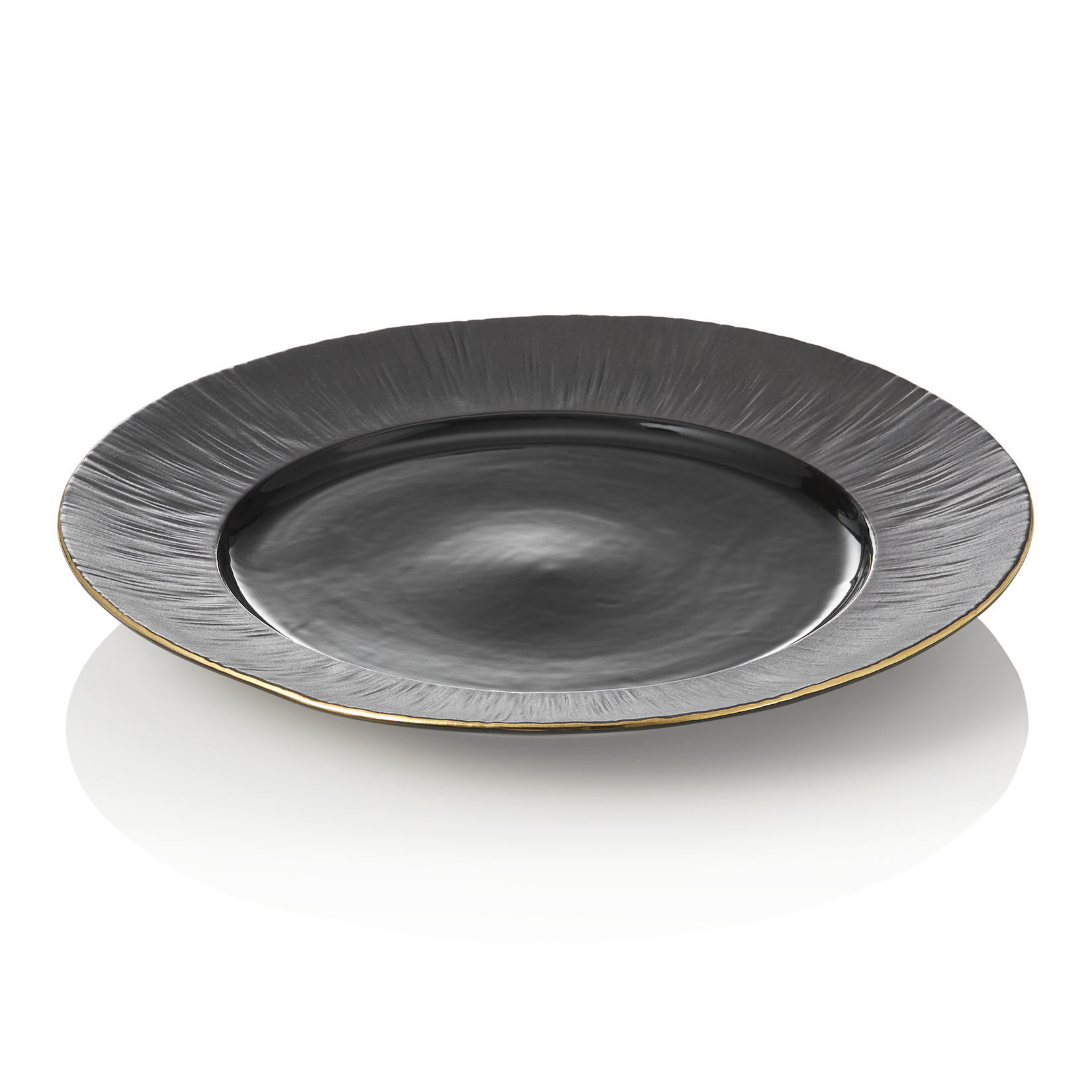 WAS Teller Set MAYA KURO, flach, Ø 30 cm, schwarz, Set á 2 Stück, Porzellan