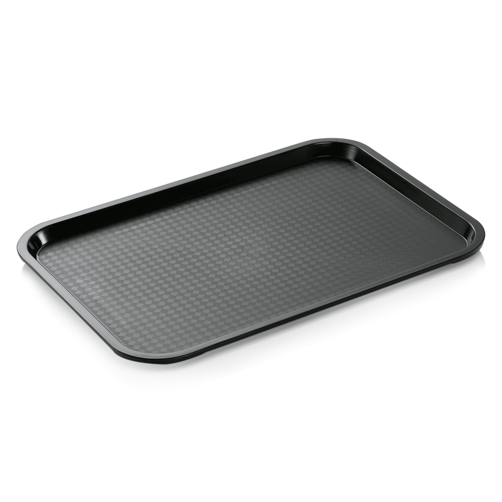 WAS Fast Food Tablett, 41,5 x 31 x 2 cm, schwarz, Polypropylen
