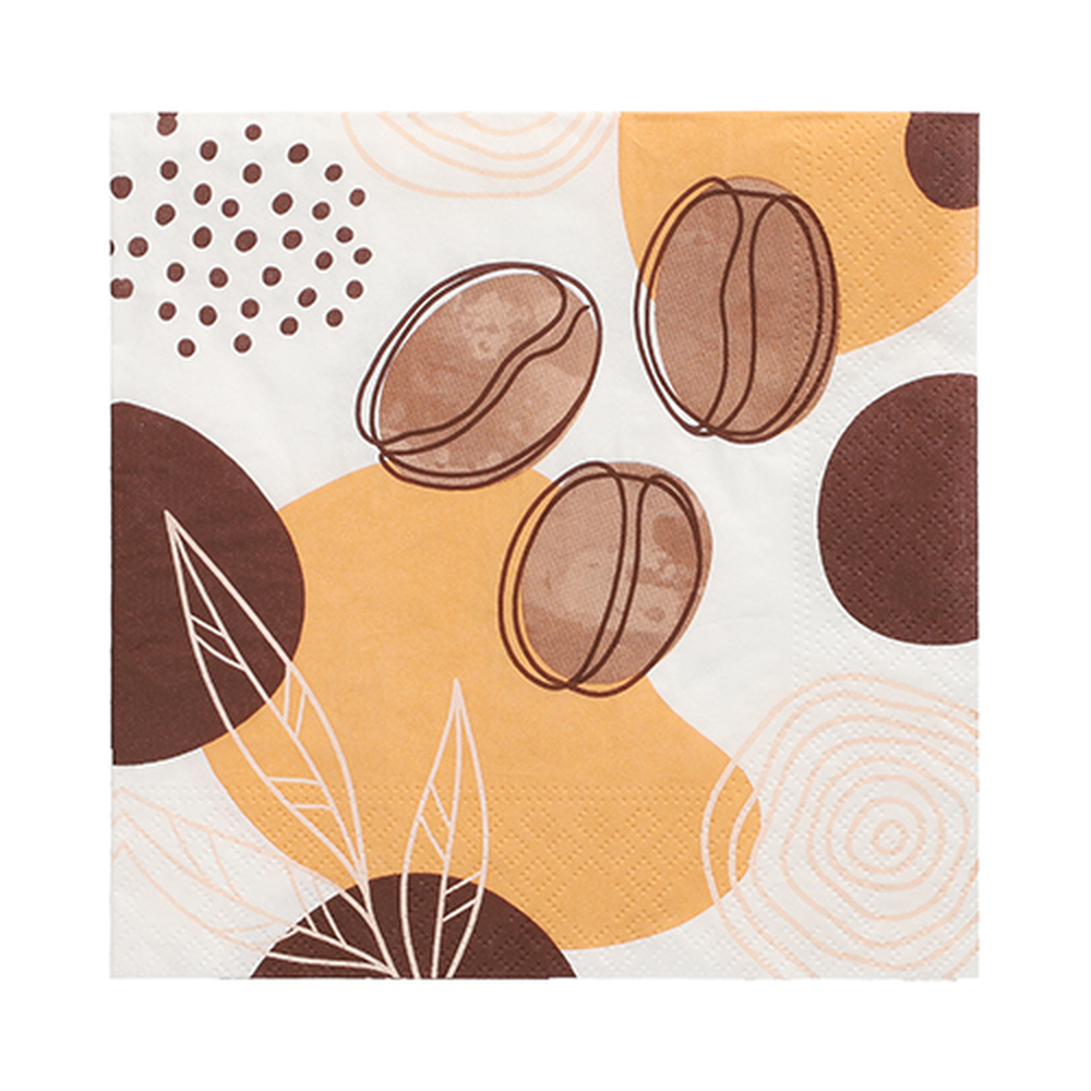 Papstar Servietten, 3-lagig 1/4-Falz 33 cm x 33 cm "Coffee Beans"
