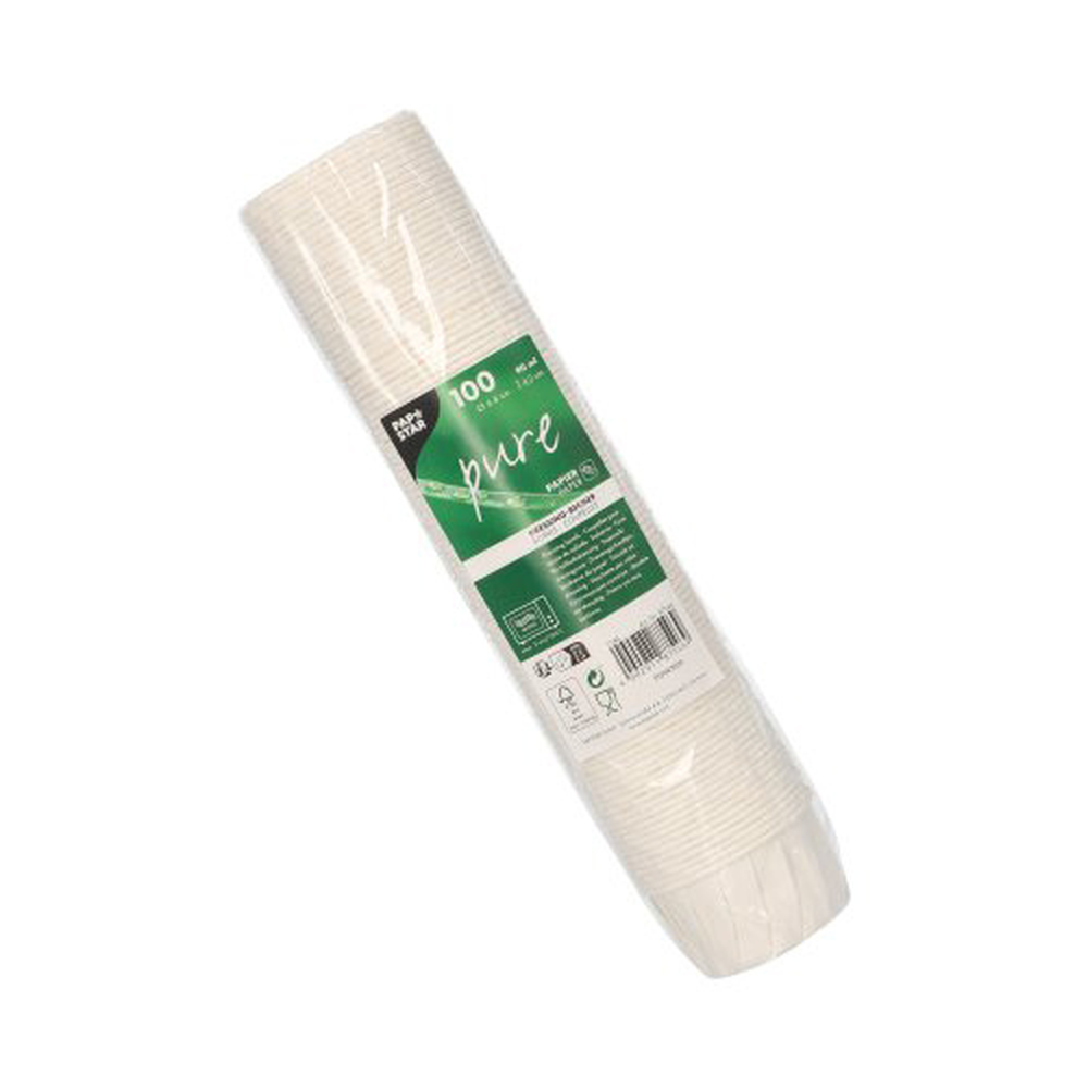 Papstar Dressingbecher, Papier "pure" rund 90 ml Ø 6,6 cm · 4,2 cm weiss