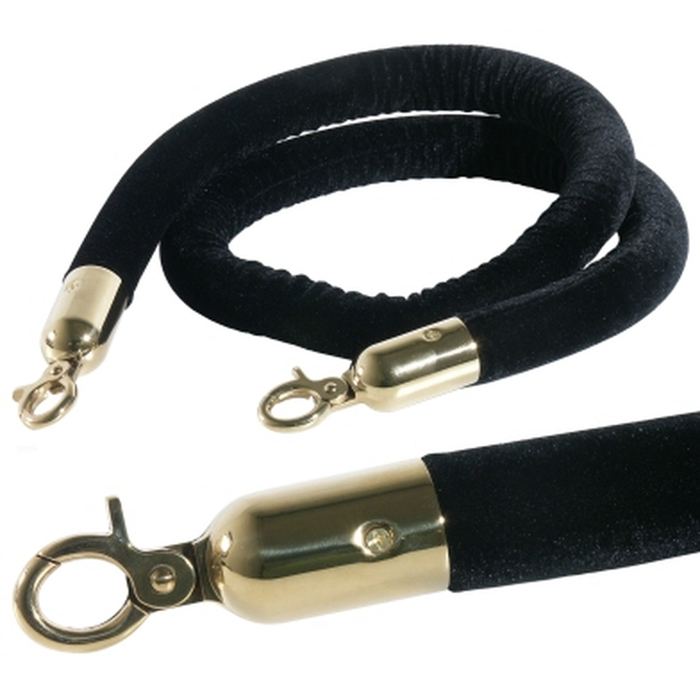 Contacto Abgrenzungsseil, schwarz 150cm mit goldfarbener Öse
