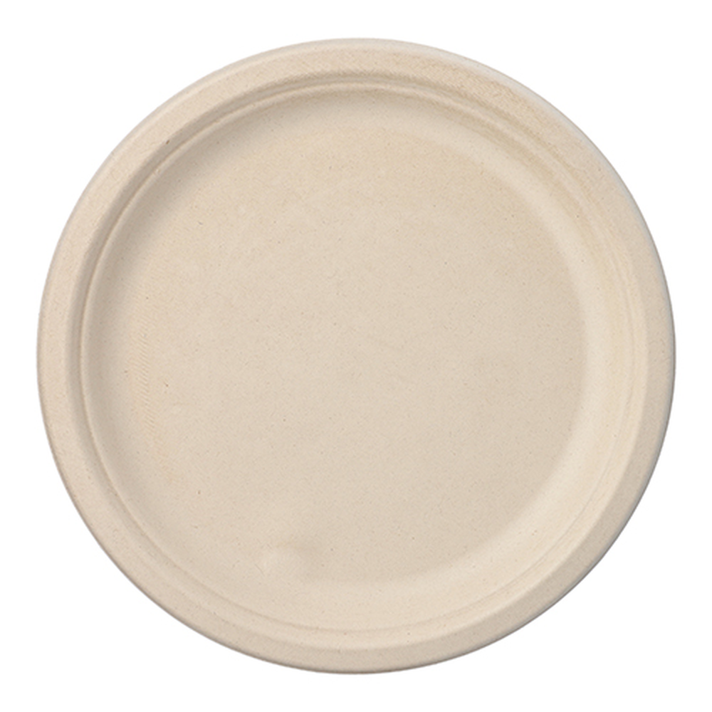 Papstar Teller, Zuckerrohr "pure" ungeteilt Ø 26 cm · 2 cm natur