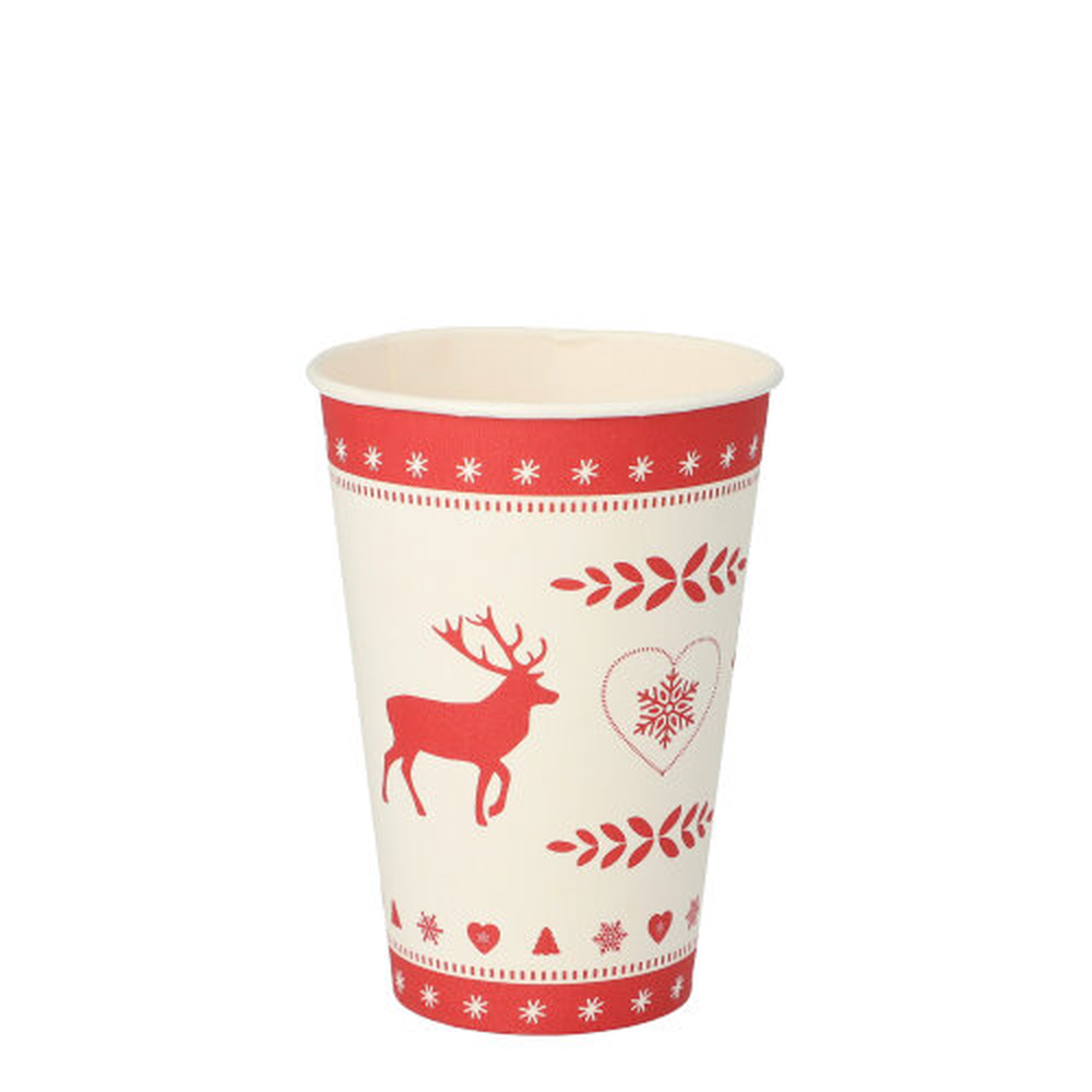 Papstar Trinkbecher, Pappe 0,2 l Ø 7 cm · 9,7 cm rot "Rennes"