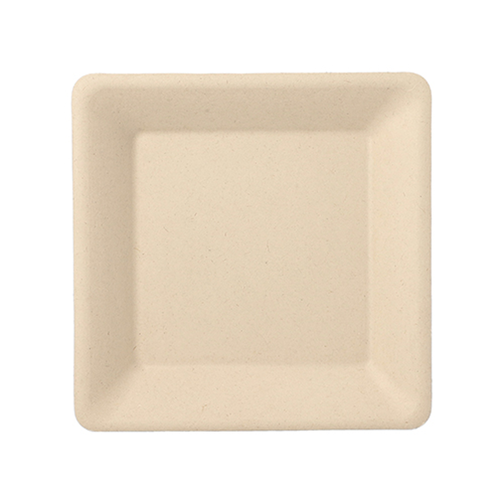 Papstar Teller, Zuckerrohr "pure" eckig 15,5 cm x 15,5 cm natur