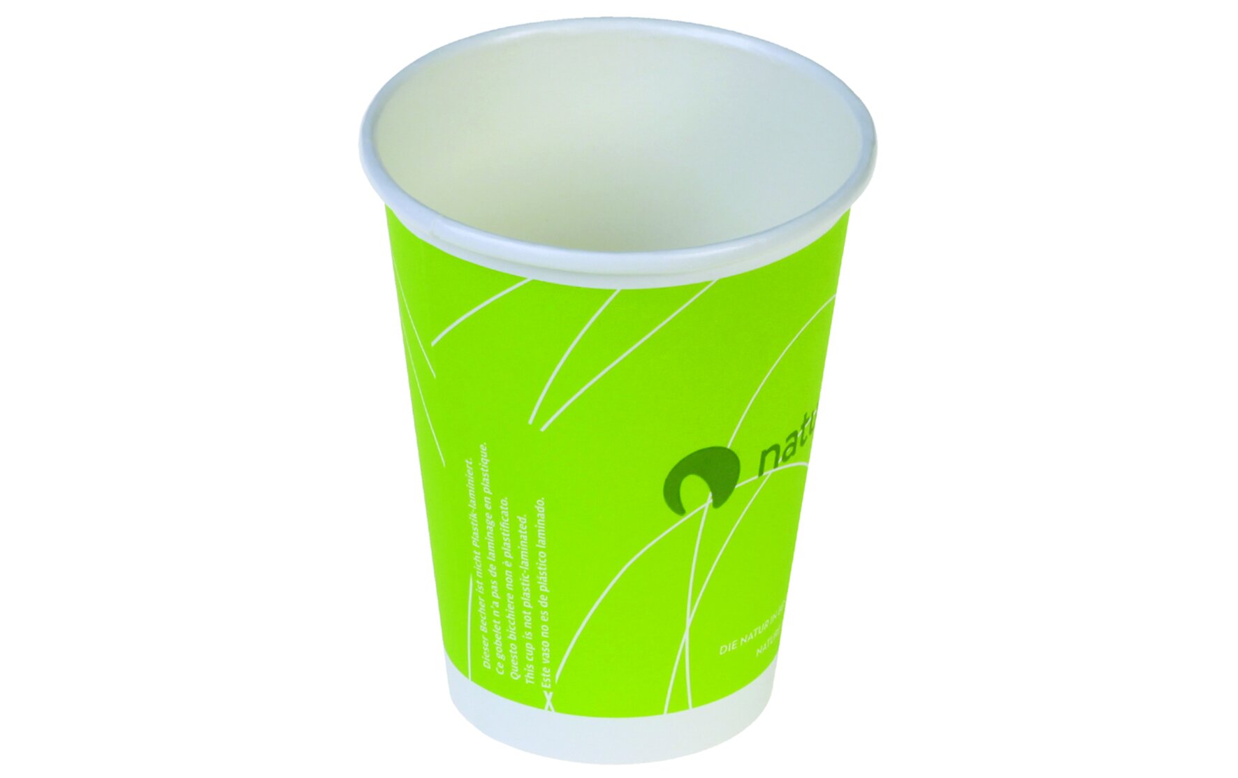 Pacovis Kaffeebecher ohne Plastiklaminierung naturesse Karton grün, 300ml
