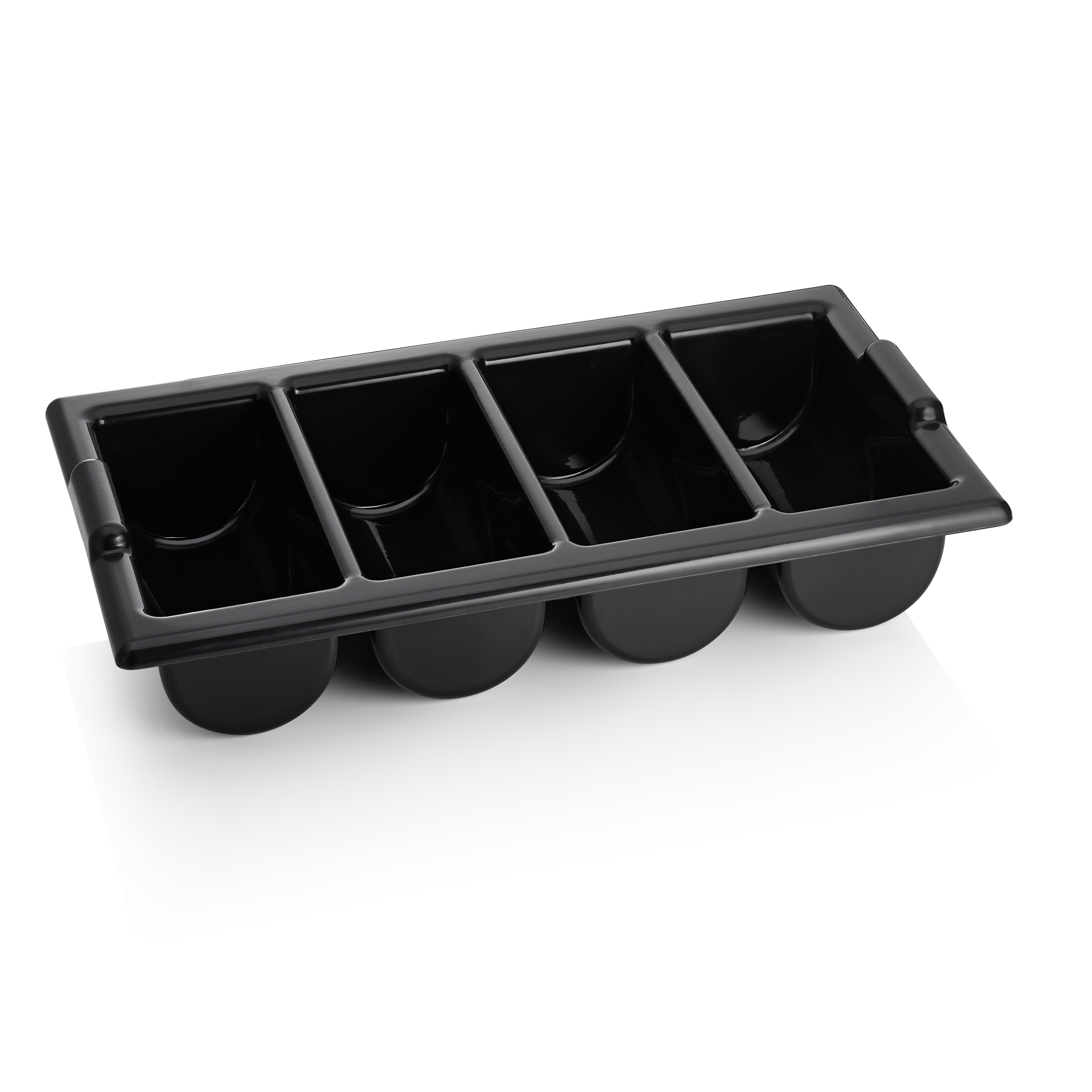 WAS Besteckkasten GN 1/1 mit 4 Einteilungen, schwarz, Polyethylen