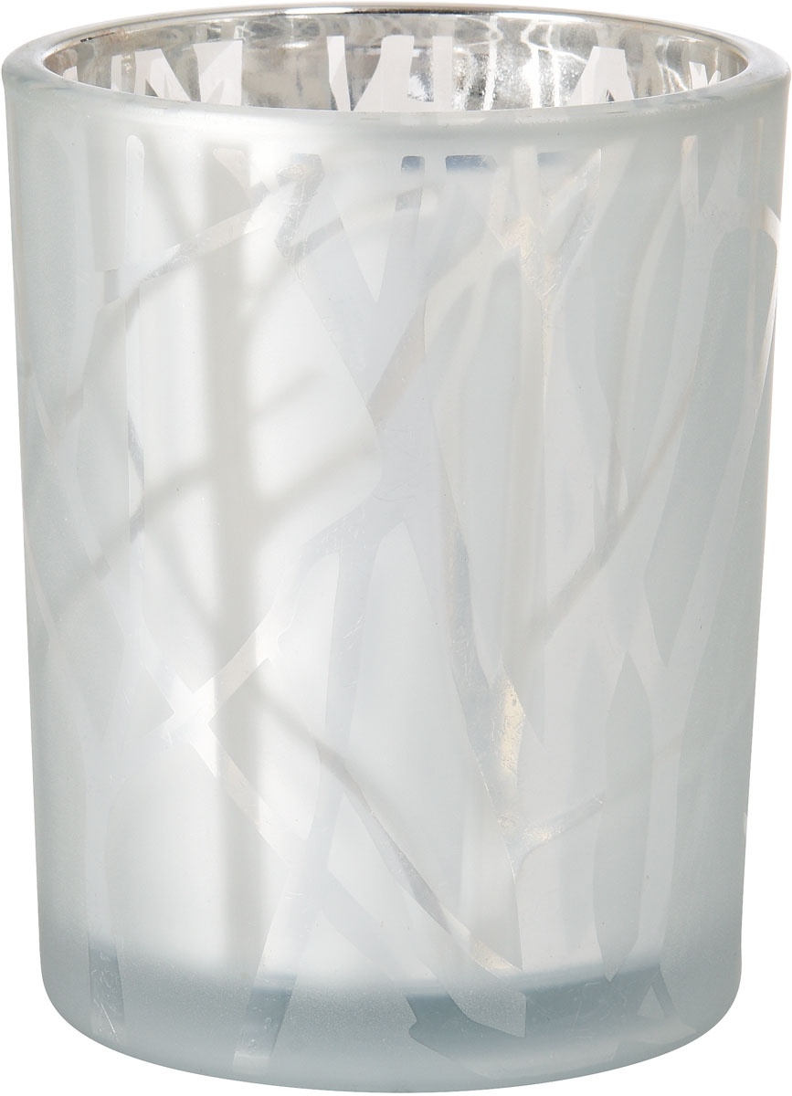 Duni Kerzenhalter Shimmer 100 x 80 mm weiß, Glas