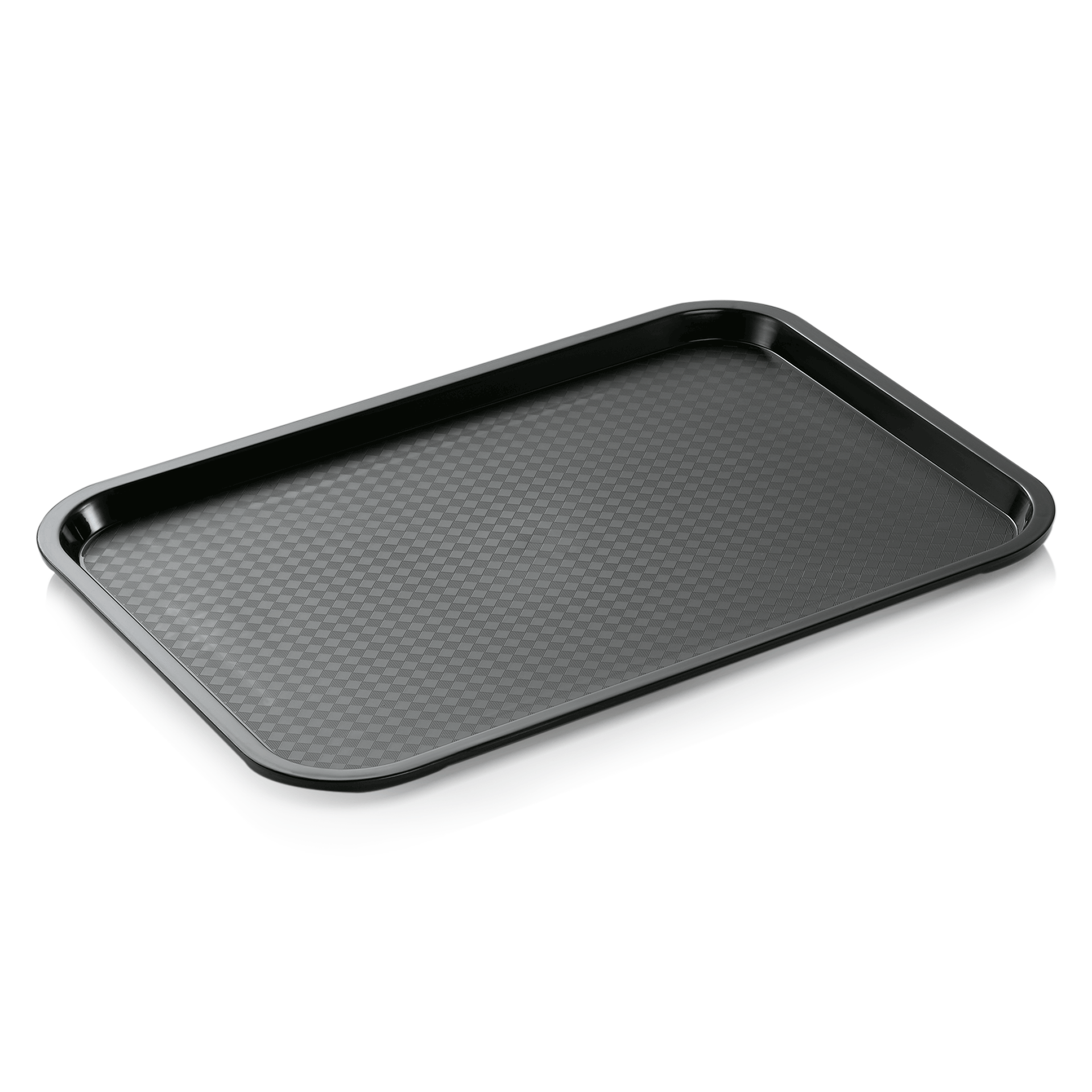 WAS Fast Food Tablett, 35 x 27 x 2 cm, schwarz, Polypropylen