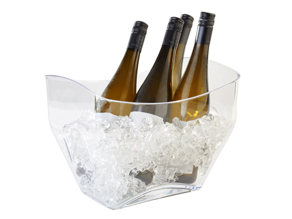 APS Wein- / Sektkühler 32 x 21,5 cm, H: 24,5 cm , MS, klar, 7 Liter