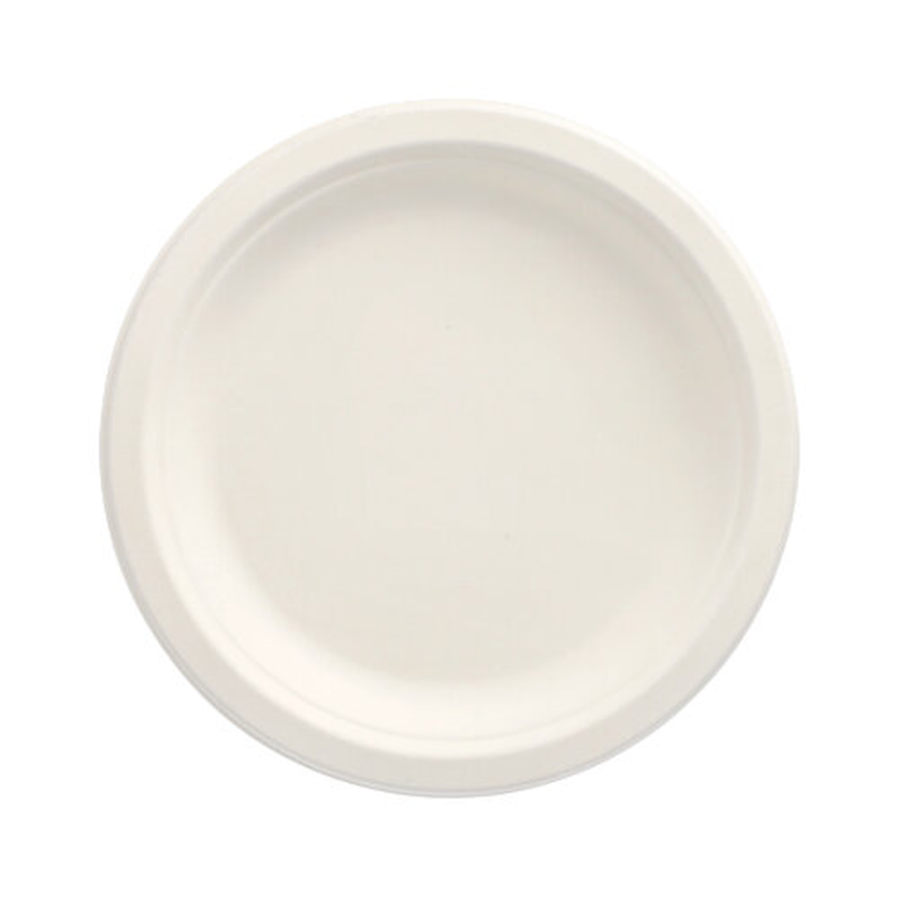 Papstar Teller, Zuckerrohr "pure" ungeteilt Ø 18 cm · 2 cm weiss