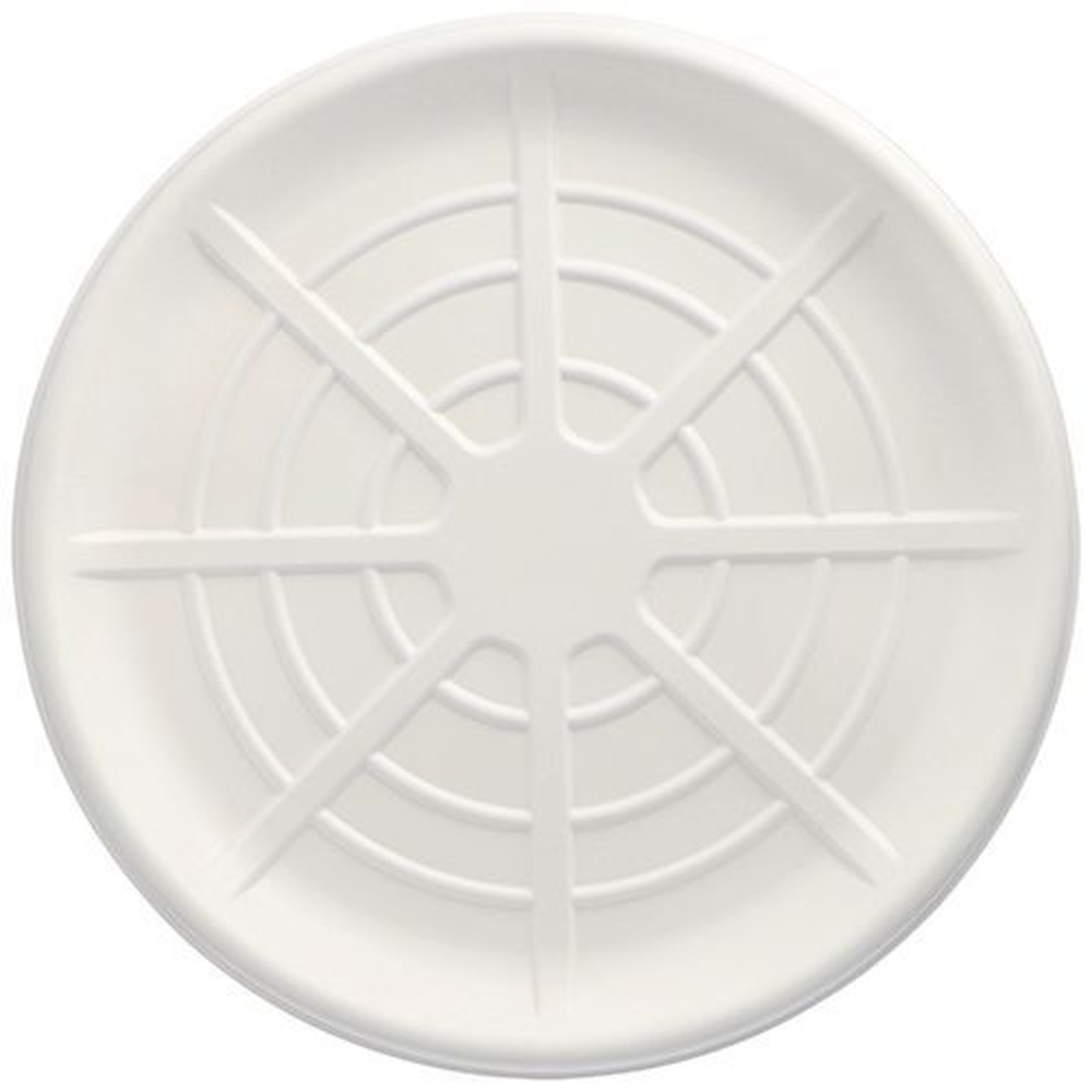 Papstar Servierplatten, Zuckerrohr "pure" rund Ø 47 cm weiss für Meeresfrüchte