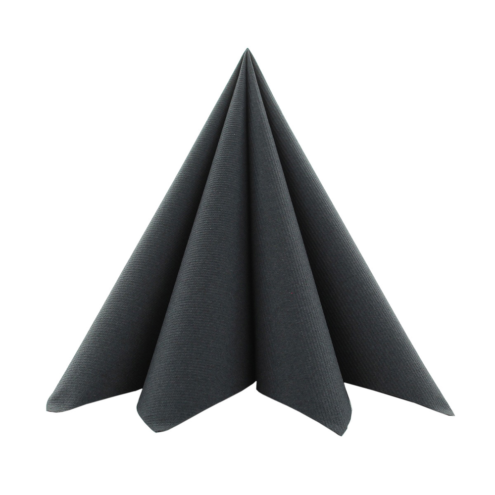 Mank Serviette Basic schwarz 40 x 40 cm 1/4 Falz