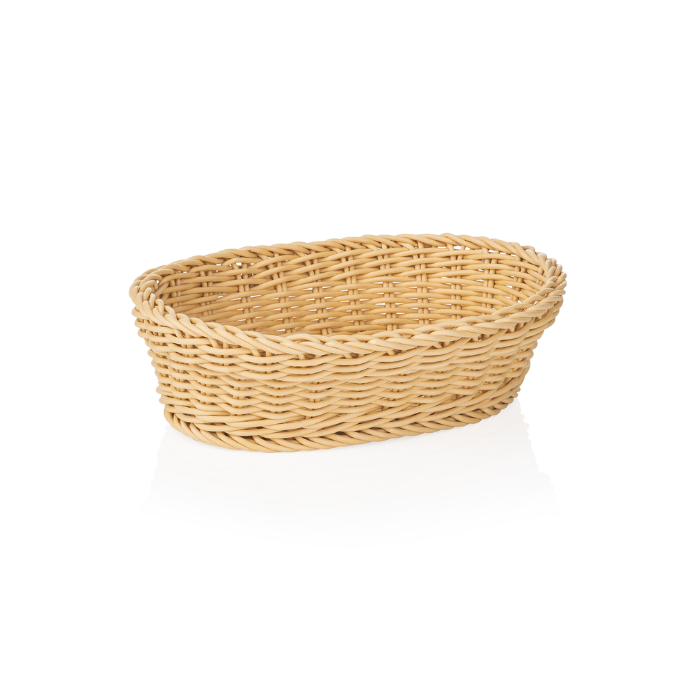 WAS Korb WEAVER PRO Tischkörbe, 25 x 19 x 6,5 cm, oval, hellbeige, Polypropylen