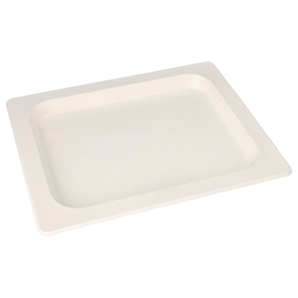 Papstar Servierplatten, Zuckerrohr GN 1/2 2 cm x 32,4 cm x 26,4 cm weiss