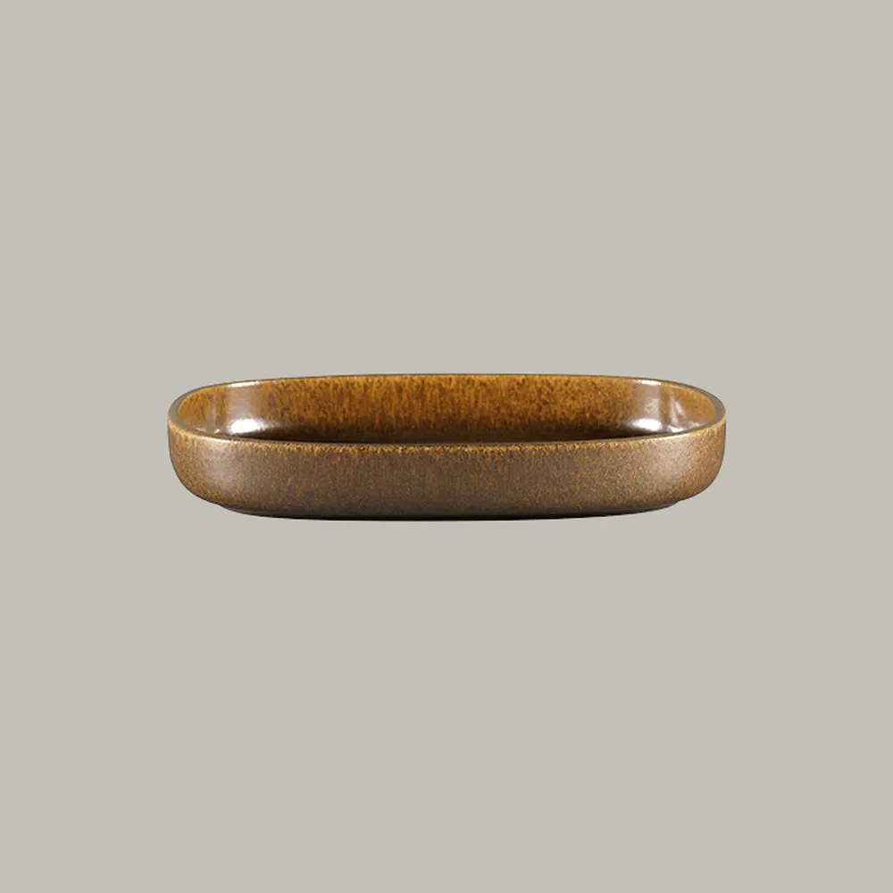 RAK Platte oval tief - rust Serie: Ease L 30 cm / W 20.4 cm / Ht. 4.5 cm / Cont