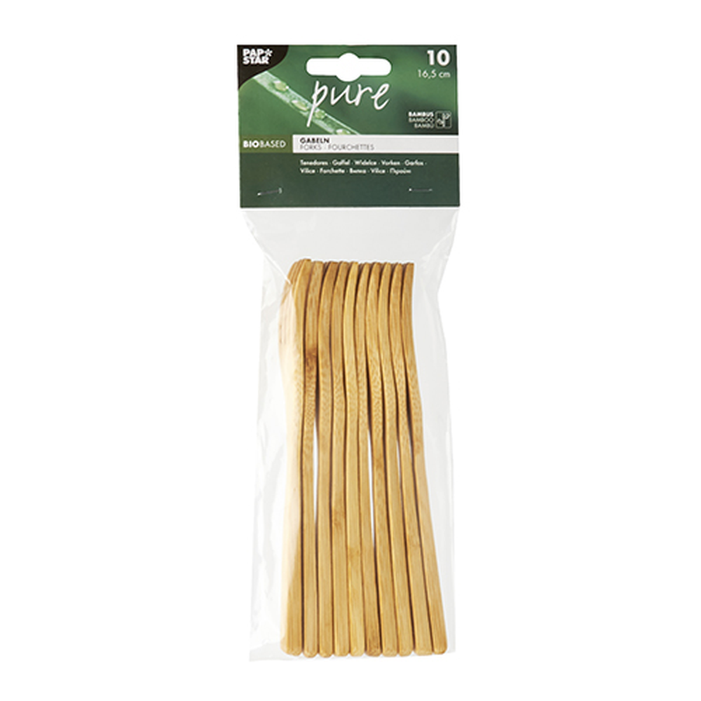 Papstar Gabeln, Bambus "pure" 16,5 cm