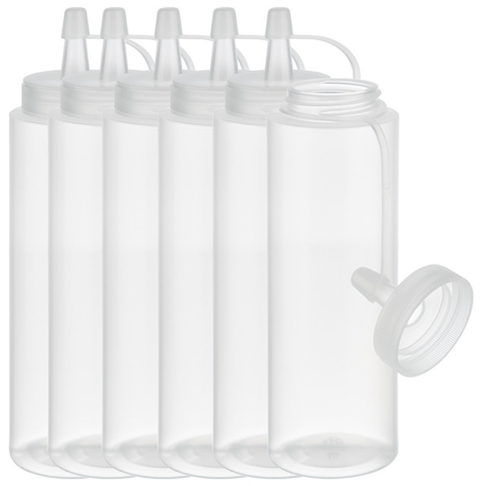 APS Quetschflasche, 6er Set Ø 5 cm, H: 18 cm, 260 ml