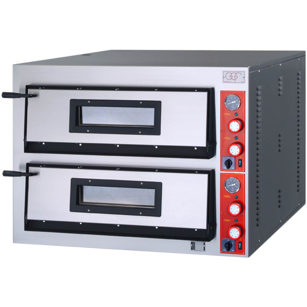 Stalgast GGF Pizzaofen mit zwei Kammern, aus pulverbeschichtetem Stahl, 12 kW, 1