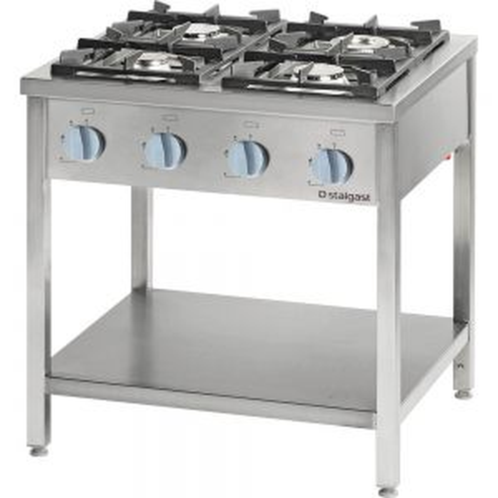 Stalgast Gasherd Serie 700 - G20, 4-Brenner (3,5+2x5+7), 800 x 700 x 850 mm (BxT
