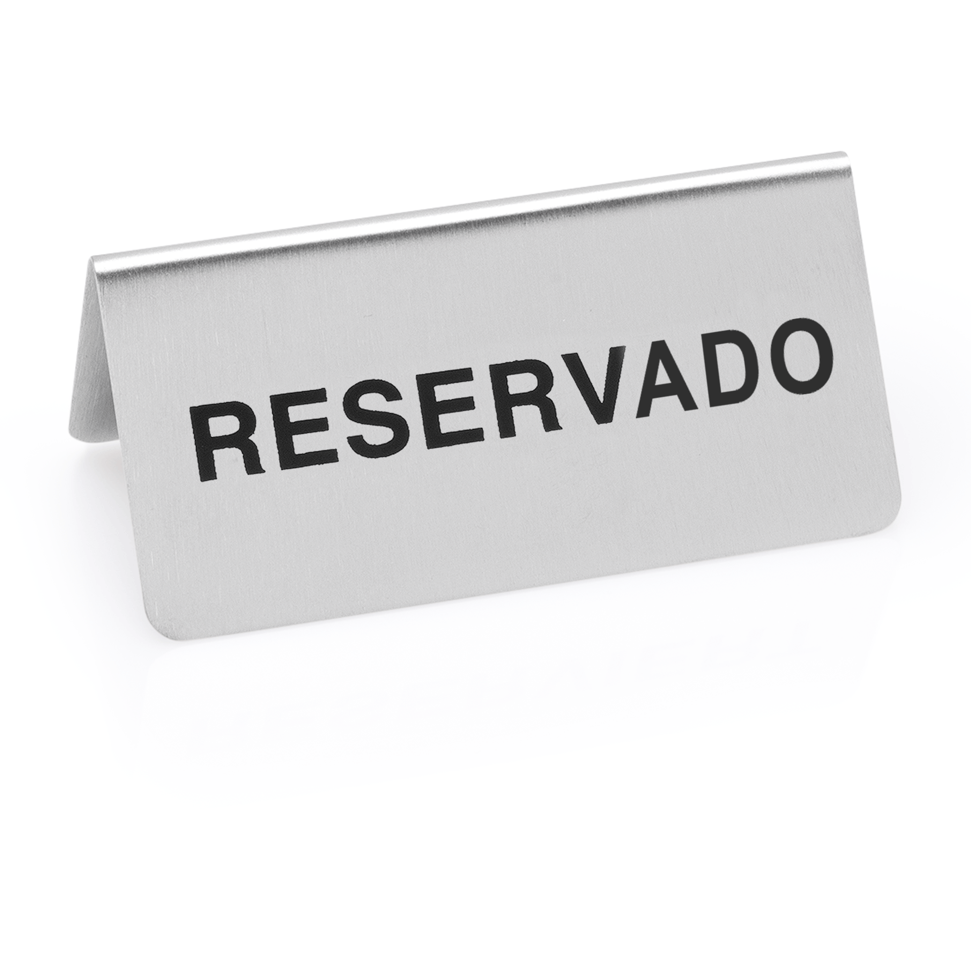 WAS Hinweisschild Reservado Set, 10 x 5 x 5 cm, Set á 12 Stück, Chromnicke