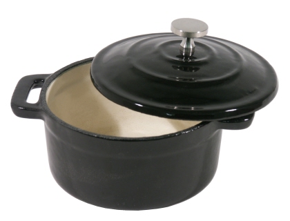 Contacto Mini Cocotte, schwarz 10 cm