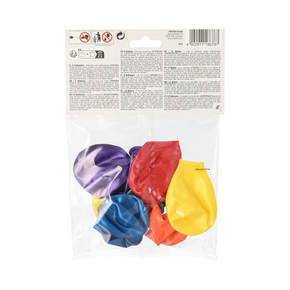 Papstar Luftballons Ø 25 cm farbig sortiert "Metallic"