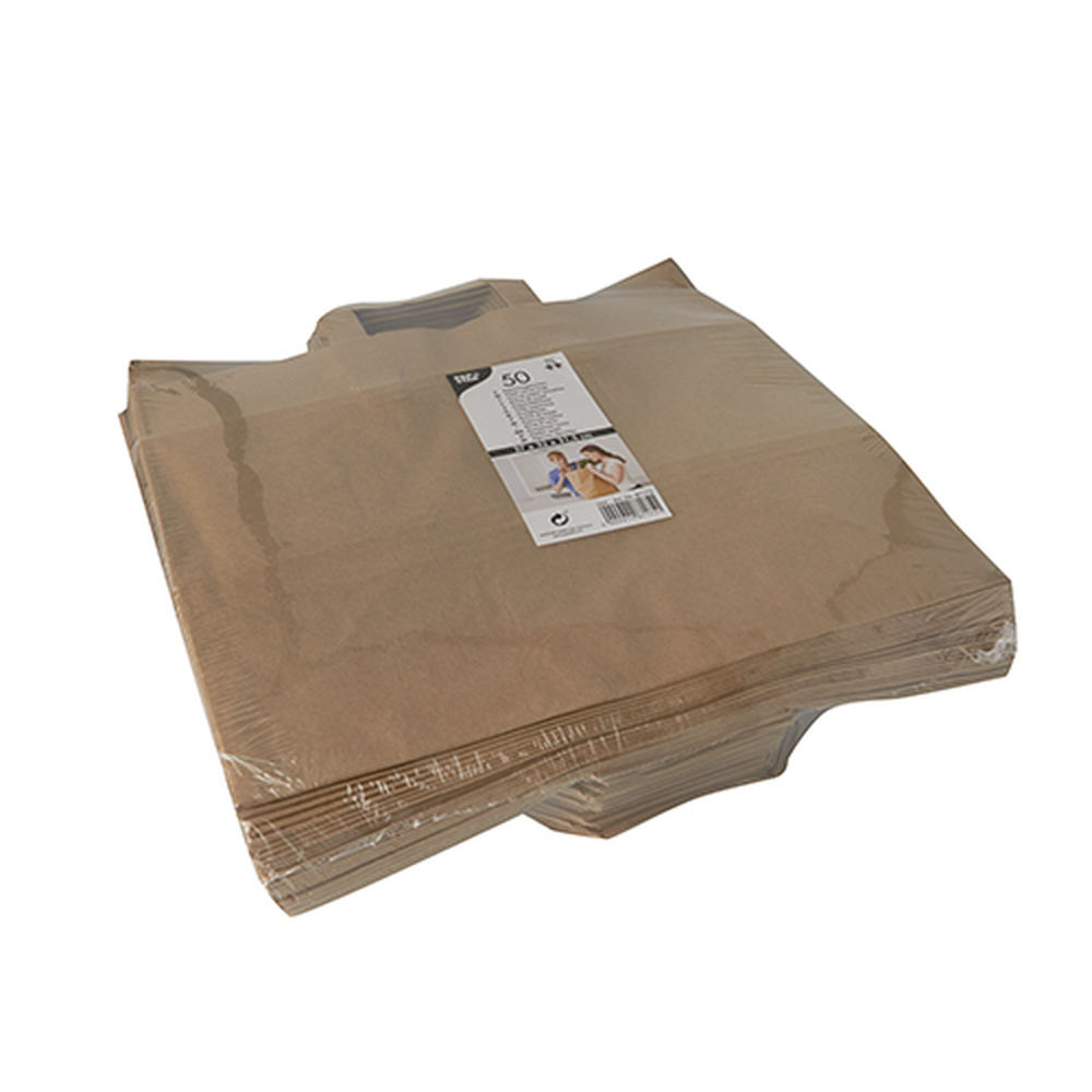 Papstar Tragetaschen, Papier 27 cm x 32 cm x 21,5 cm braun mit Tragegriff