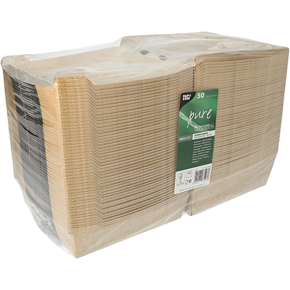 Papstar Burgerboxen, Pappe "pure" 8,5 cm x 15,5 cm x 15,5 cm "Good Food" XXL