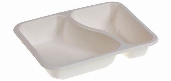 Pacovis Menueschale 2-t, PBAT-lam, 227x178x45mm, weiss