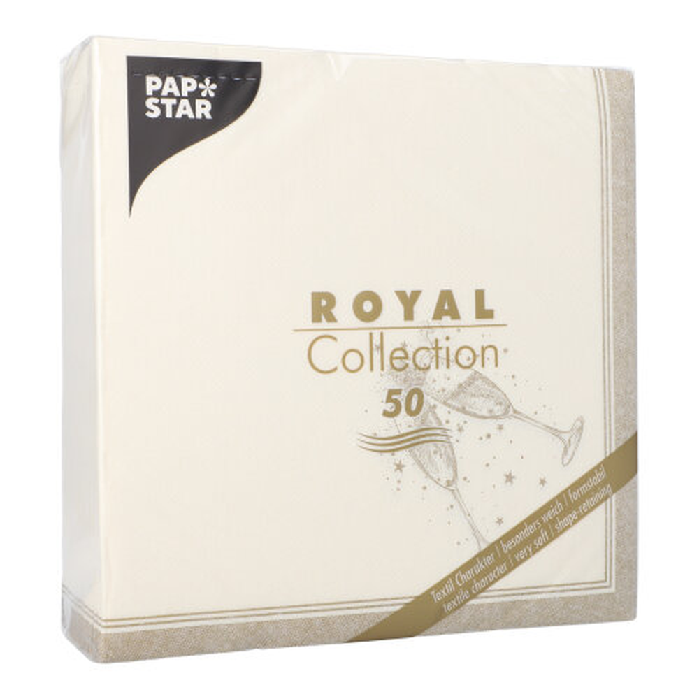 Papstar Servietten "ROYAL Collection" 1/4-Falz 40 cm x 40 cm gold "Festivities"