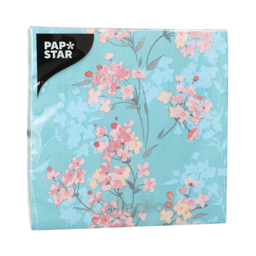 Papstar Servietten, 3-lagig 1/4-Falz 33 cm x 33 cm "Flower Tendril"