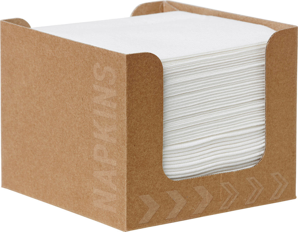 Duni Bio-Dunisoft-Serviettenbox 20 x 20 cm weiß