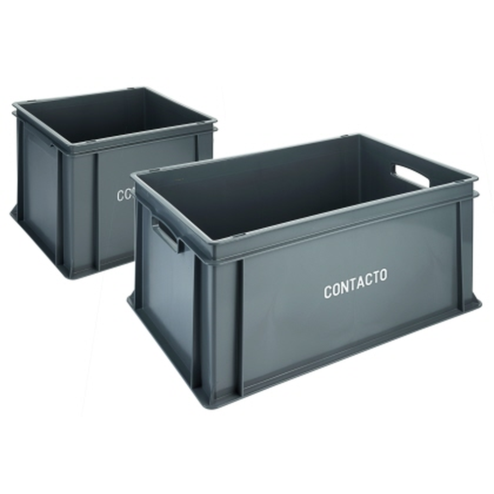 Contacto Stapel-Transportkasten, flach 60 x 40 x 21,5 cm, grau