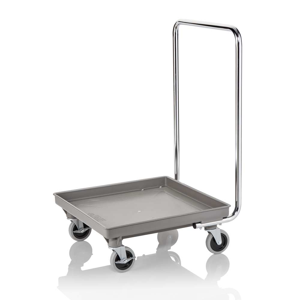 WAS Transportwagen mit Griff, 53 x 53 x 90 cm, Polypropylen, Stahl