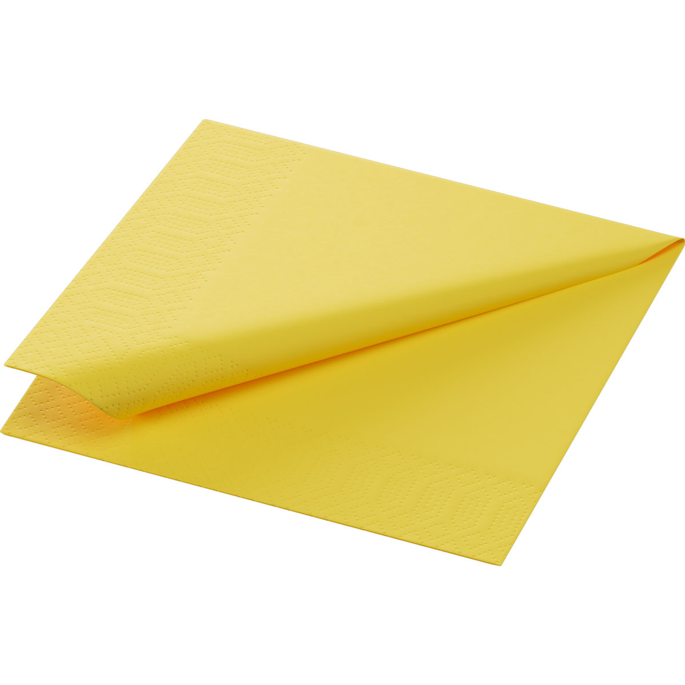 Duni Cocktailservietten 24 x 24 cm 3-lagig 1/4 Falz gelb