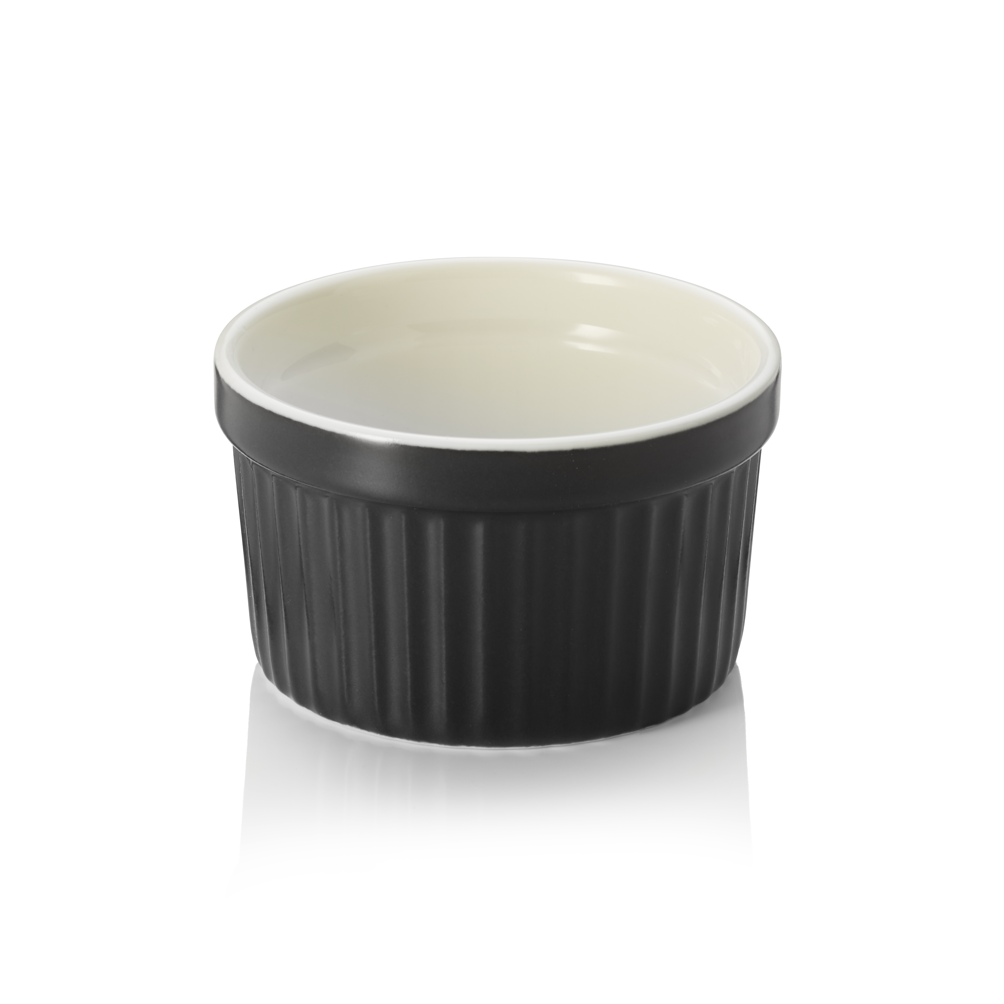 WAS Ragout Fin Set, Ø 7 cm, 85 ml, schwarz, Set á 6 Stück, Porzellan