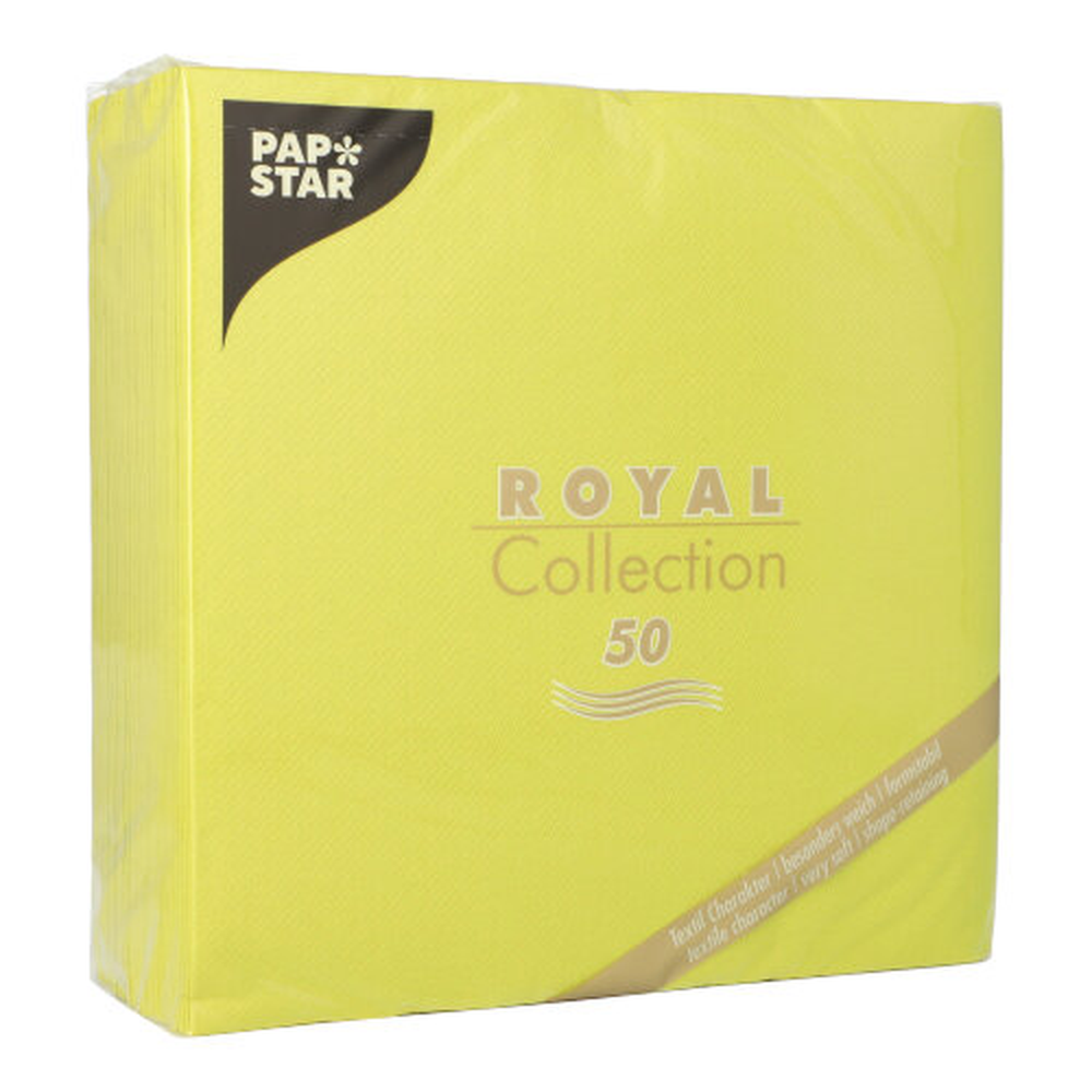 Papstar Servietten "ROYAL Collection" 1/4-Falz 40 cm x 40 cm limonengrün