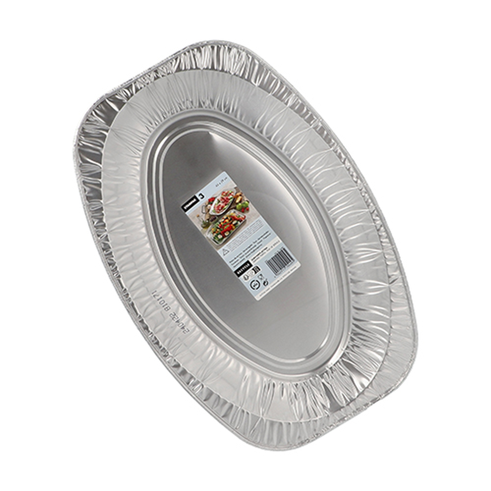 Papstar Servierplatten, Alu oval 43 cm x 29 cm
