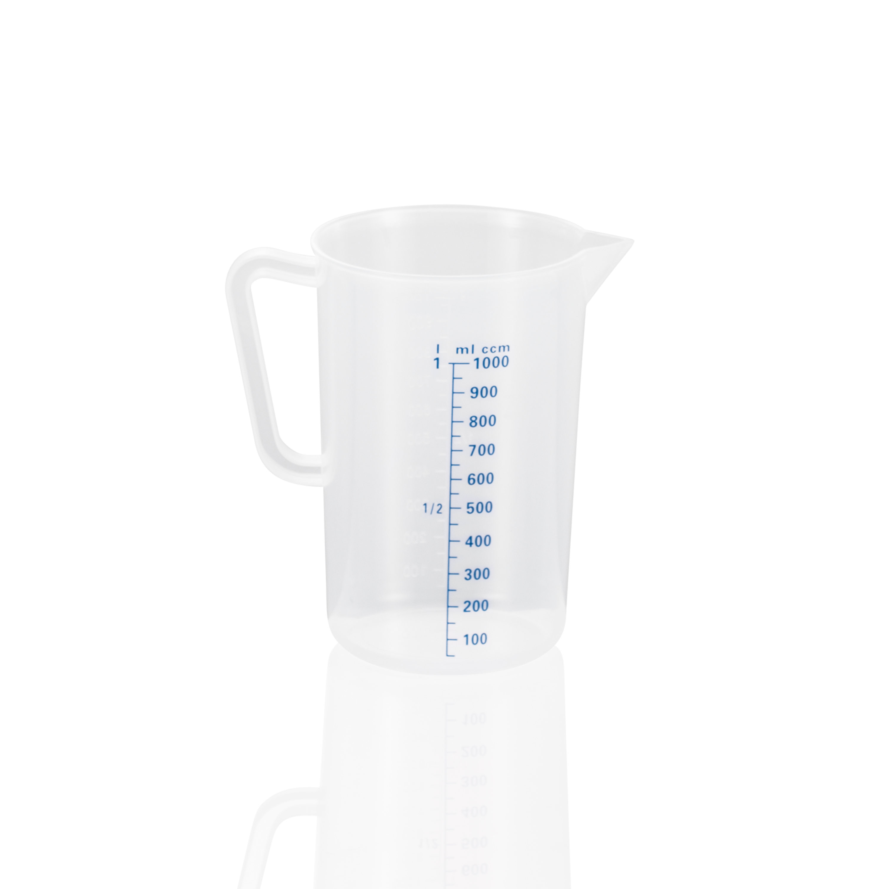 WAS Messbecher, Ø 11,5 cm, 1 ltr., mit 50 ml Skalierung, Polypropylen