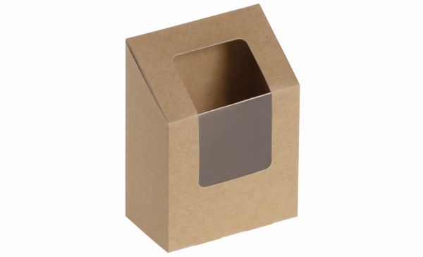 Pacovis Wrap Pack Kraft/PLA, klein, m.Sichtfenster 90x50x9