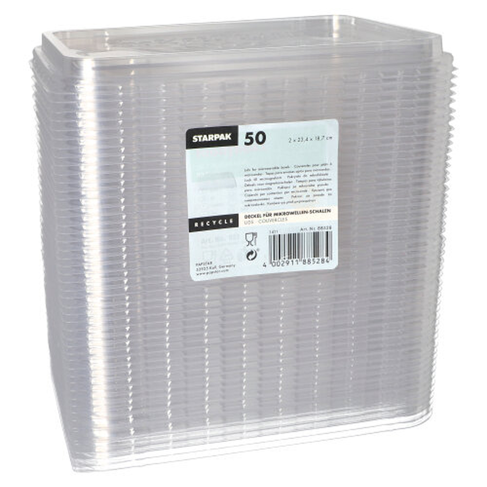 Papstar Deckel für Mikrowellenschalen 2 cm x 23,4 cm x 18,7 cm transparent