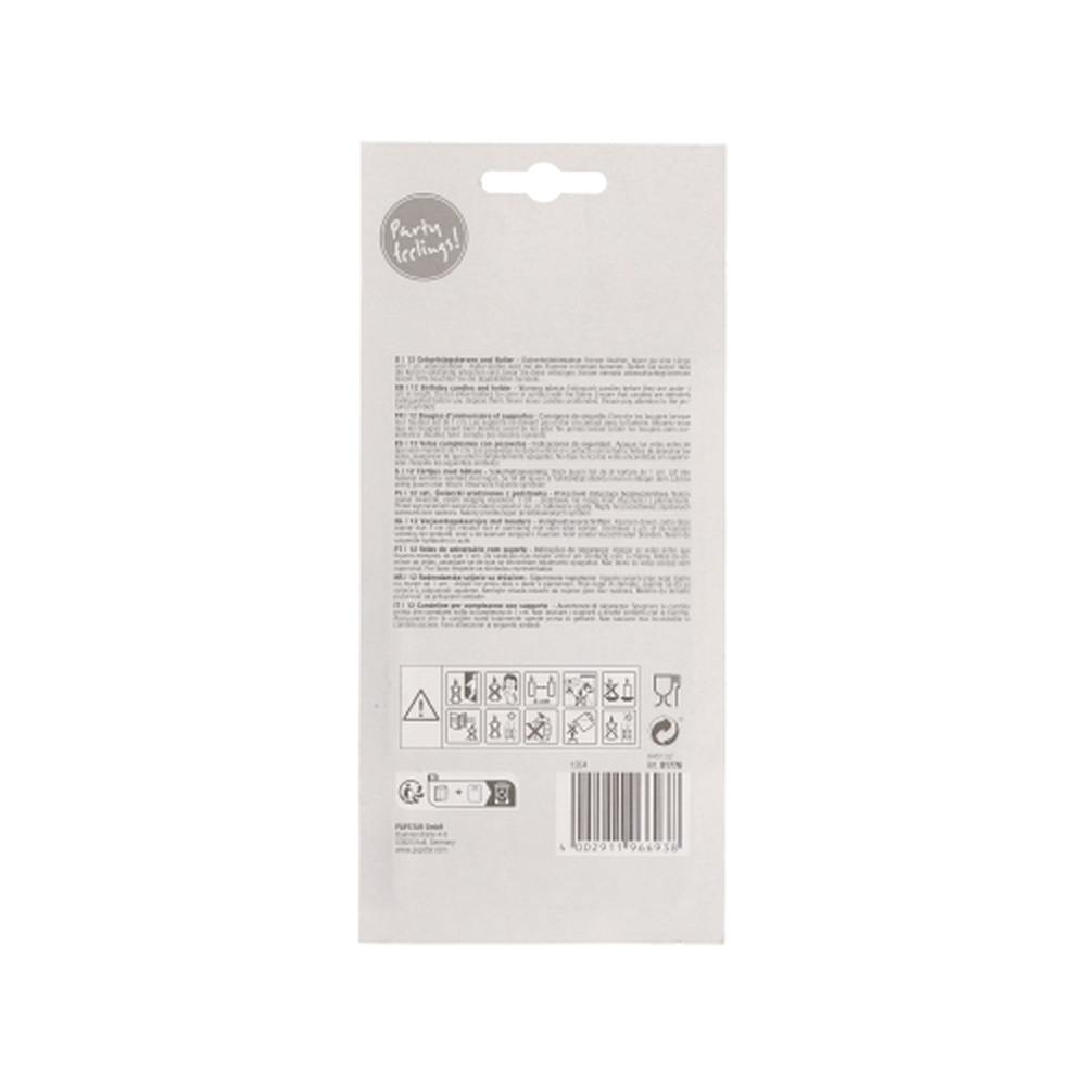 Papstar Geburtstagskerzen 10 cm farbig sortiert mit Halter