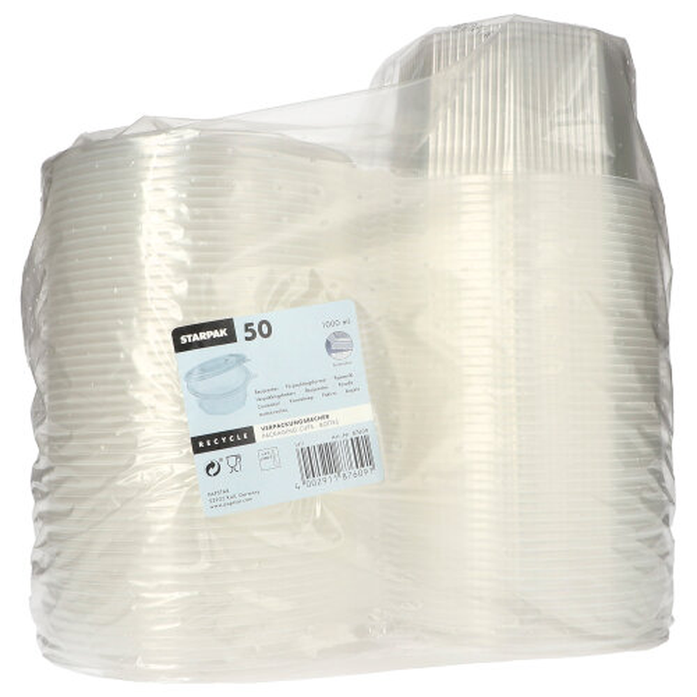 PAPSTAR Verpackungsbecher mit Klappdeckeln, PP 8-eckig 1 l 8,3 cm x 13 cm x 1