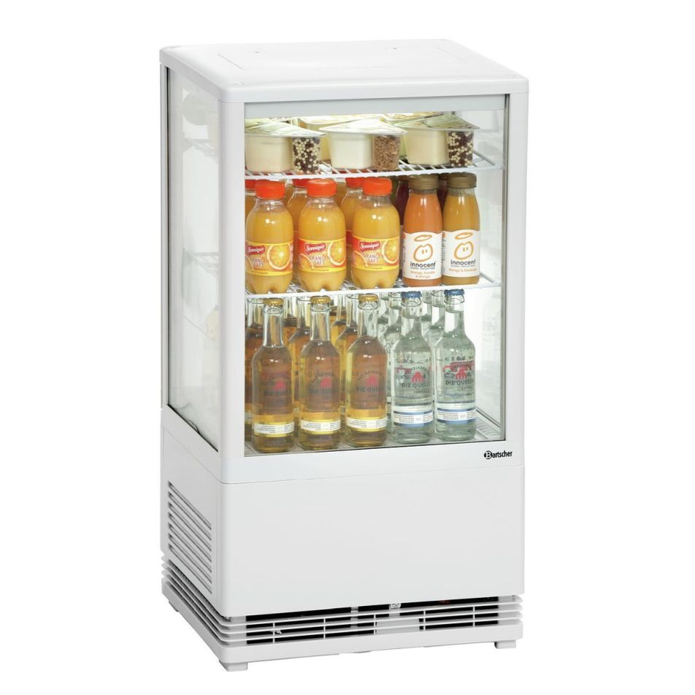 Bartscher Mini Kühlvitrine 58L, weiß